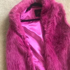 Pretty in Hot Pink Faux Fur Vest Size M